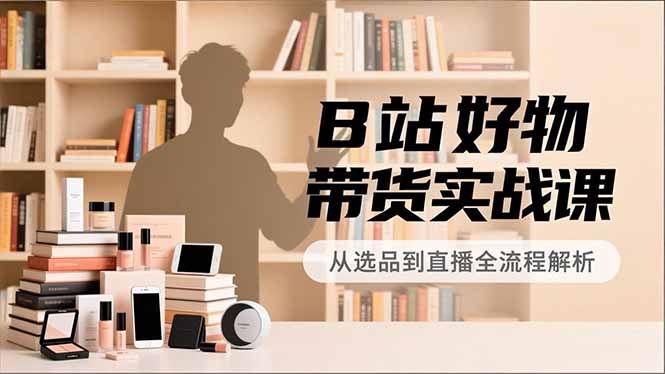 B站好物带货实战课，账号定位、选品拍摄、运营变现，全流程教学，实现UP主月入过万-柒浠资源网