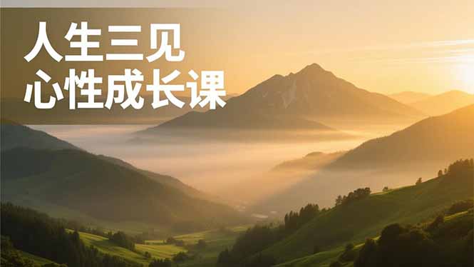 人生三见心性成长课，见天地众生自己，搞透人性安顿身心，活出清晰自我，内在富足无价-柒浠资源网