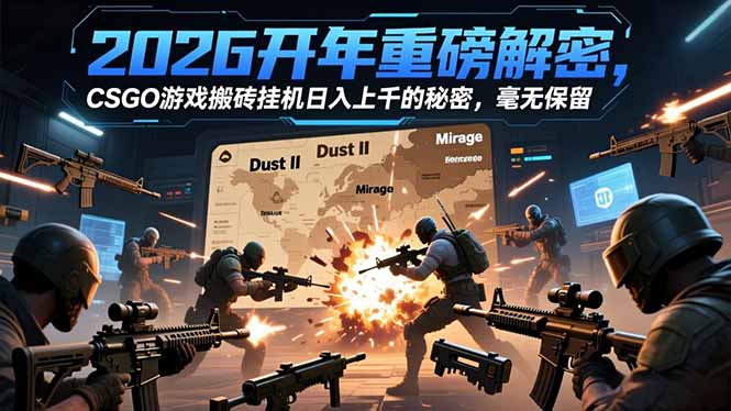 2026开年重磅解密，CSGO游戏搬砖挂机日入上千的秘密，毫无保留-柒浠资源网