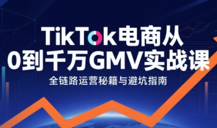 TikTok电商从0到千万GMV实战课，从0到1拆解实战秘籍(更新)-柒浠资源网