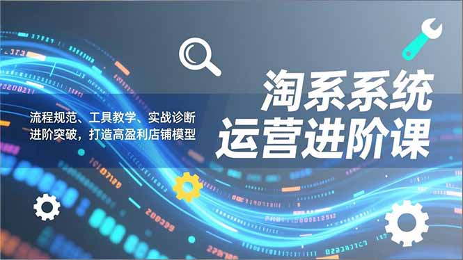 淘系系统运营进阶课2.0，流程规范、工具教学、实战诊断，进阶突破，打造高盈利店铺模型-柒浠资源网