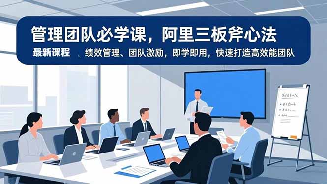 管理团队必学课，阿里三板斧心法、绩效管理、团队激励，即学即用，快速打造高效能团队-柒浠资源网