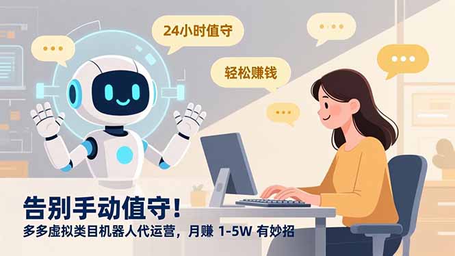 告别手动值守！多多虚拟类目机器人代运营，月赚 1-5W 有妙招-柒浠资源网