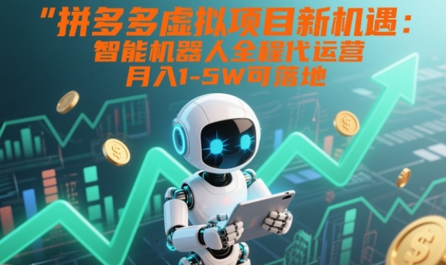 拼多多虚拟项目新机遇：智能机器人全程代运营，月入1-5W可落地【揭秘】-柒浠资源网