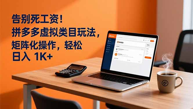 告别死工资！拼多多虚拟类目玩法，矩阵化操作，轻松日入 1K+-柒浠资源网