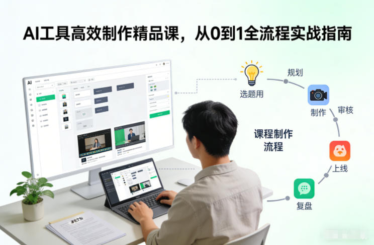 AI工具高效制作精品课，从0到1全流程实战指南-柒浠资源网
