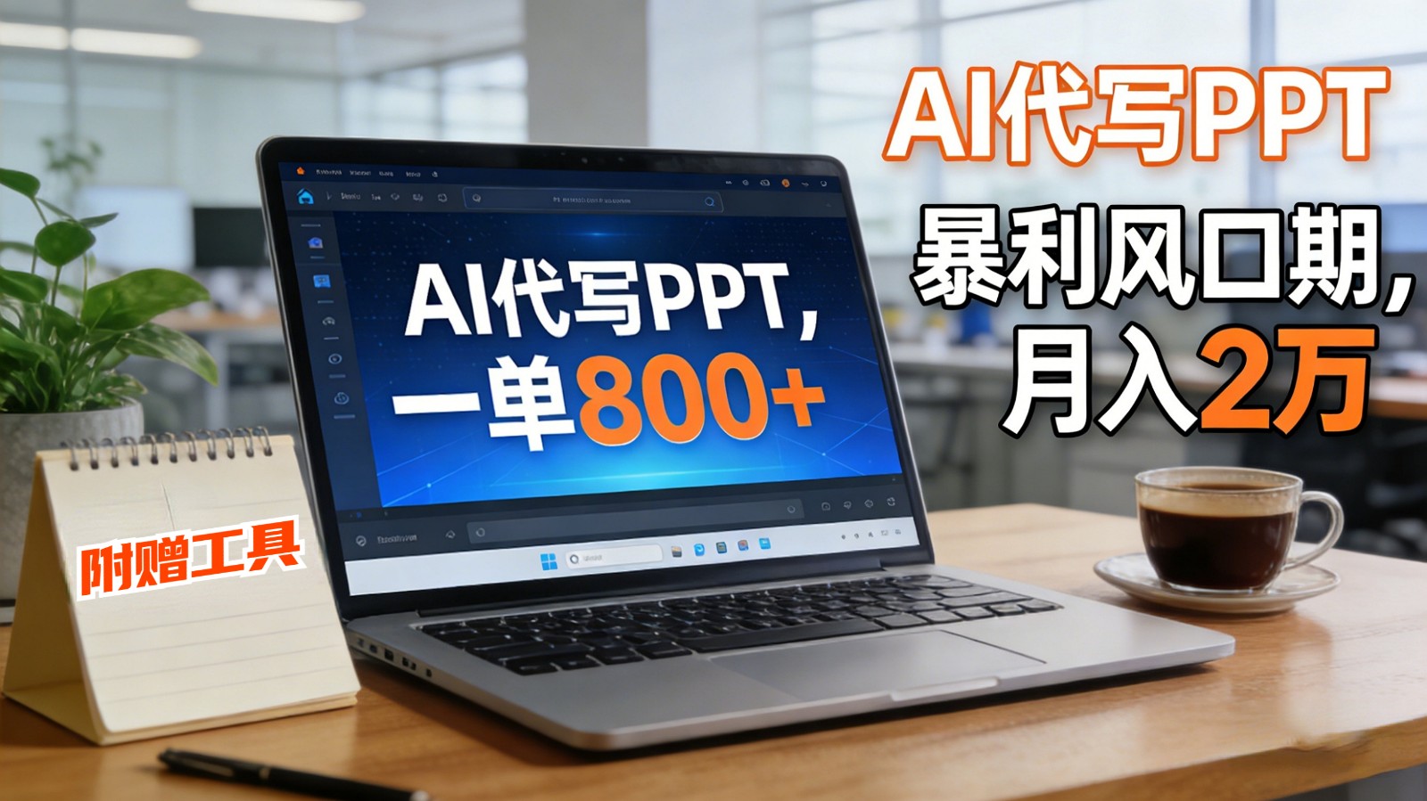 AI 代写做 PPT！一单狂赚 800+，风口期月入 2 万(工具 + 提示词直接送)-柒浠资源网