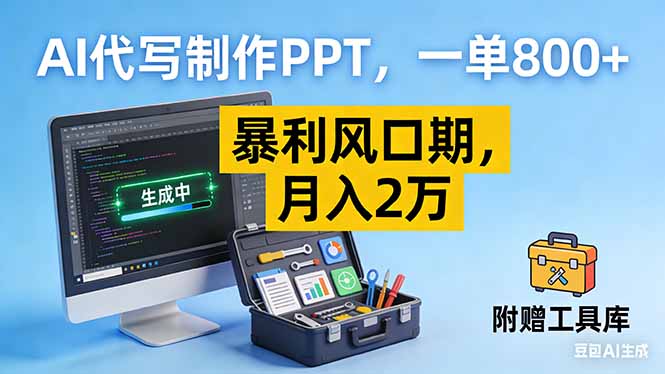 AI代写制作PPT，一单800+， 暴利风口期，月入2万【附工具】-柒浠资源网