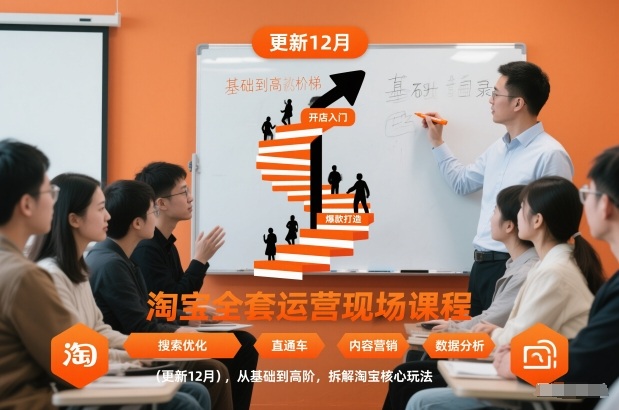 淘宝全套运营现场课程(更新12月)，从基础到高阶，拆解淘宝核心玩法-柒浠资源网