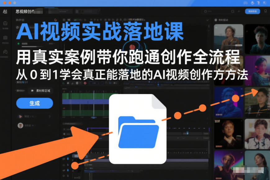 AI视频实战落地课，用真实案例带你跑通创作全流程，从0到1学会真正能落地的AI视频创作方法-柒浠资源网