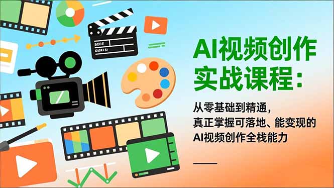AI视频创作实战课程：从零基础到精通，真正掌握可落地、能变现的AI视频创作全栈能力-柒浠资源网