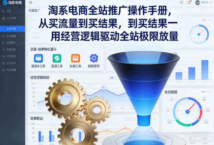 淘系电商全站推广操作手册，从买流量到买结果一用经营逻辑驱动全站极限放量-柒浠资源网