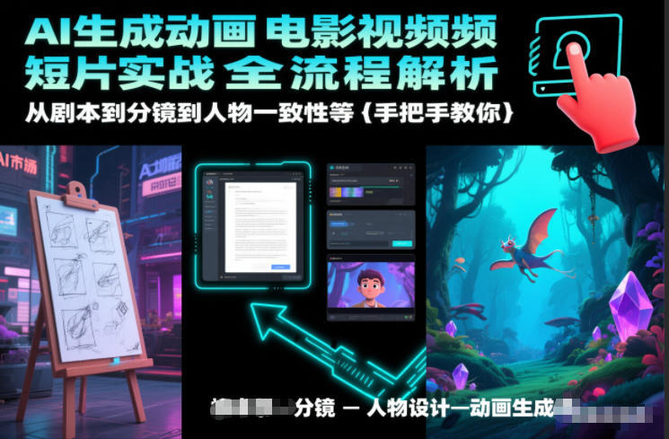 AI生成动画电影视频短片实战全流程解析,从剧本到分镜到人物一致性等手把手教你-柒浠资源网