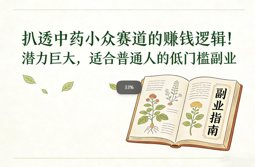 扒透中药小众赛道的賺米逻辑,潜力巨大,适合普通人的低门槛副业-柒浠资源网