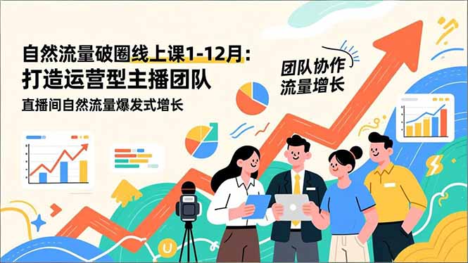 自然流量破圈线上课25年1-12月-更新：打造运营型主播团队 直播间自然流量爆发式增长-柒浠资源网
