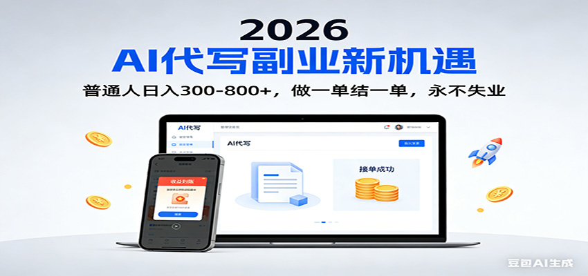 2026 副业首选！AI 代写日入 300-800，普通人0门槛，做一单结一单！-柒浠资源网