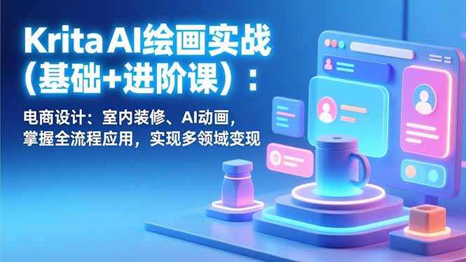 Krita AI绘画实战(基础+进阶课-柒浠资源网