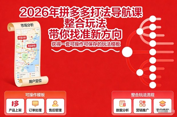 2026年拼多多打法导航课，整合玩法，带你找准新方向，获得一套可操作可保存的玩法模板-柒浠资源网