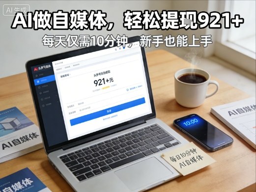 每天花费10分钟，头条号收益921+，用AI做自媒并不难【附视频教程】-柒浠资源网
