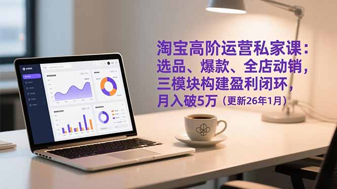 淘宝高阶运营私家课：选品、爆款、全店动销，三模块构建盈利闭环，月入破5万(更新26年1月-柒浠资源网