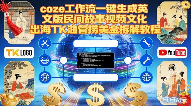 Coze扣子工作流一键生成英文版民间故事视频，文化出海TK油管捞美金拆解教程-柒浠资源网