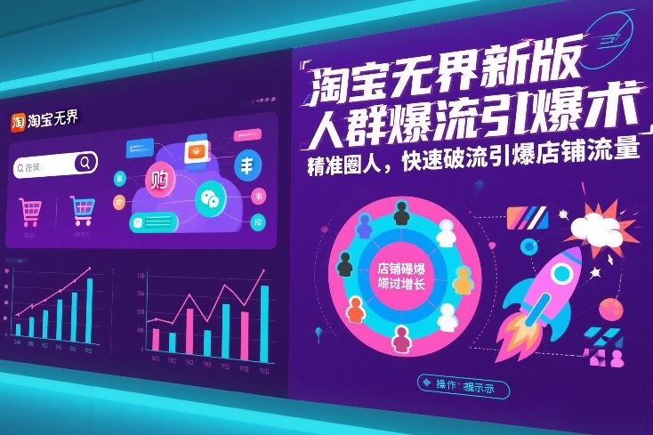 淘宝无界新版人群爆流引爆术，精准圈人，快速破流引爆店铺流量-柒浠资源网