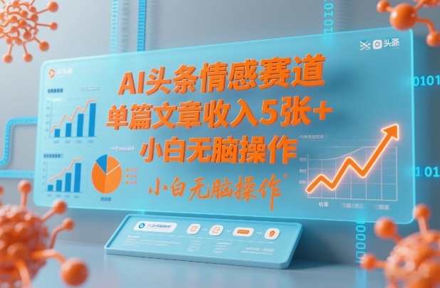AI头条情感赛道，单篇文章收入5张+，小白无脑操作-柒浠资源网