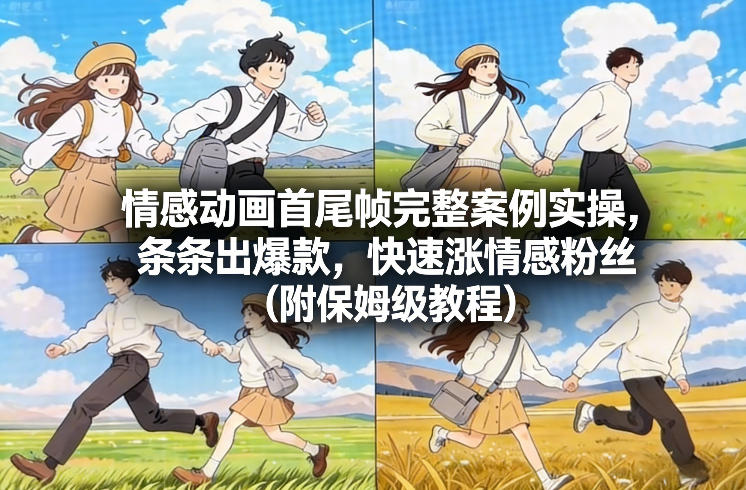 情感动画首尾帧完整案例实操，条条出爆款，快速涨情感粉丝(附保姆级教程)-柒浠资源网