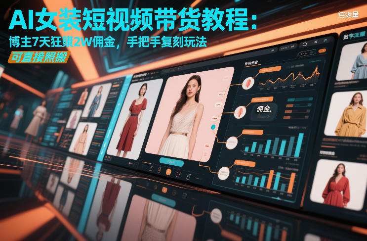 AI女装短视频带货教程：博主7天狂賺2W佣金，手把手复刻玩法，可直接照搬-柒浠资源网