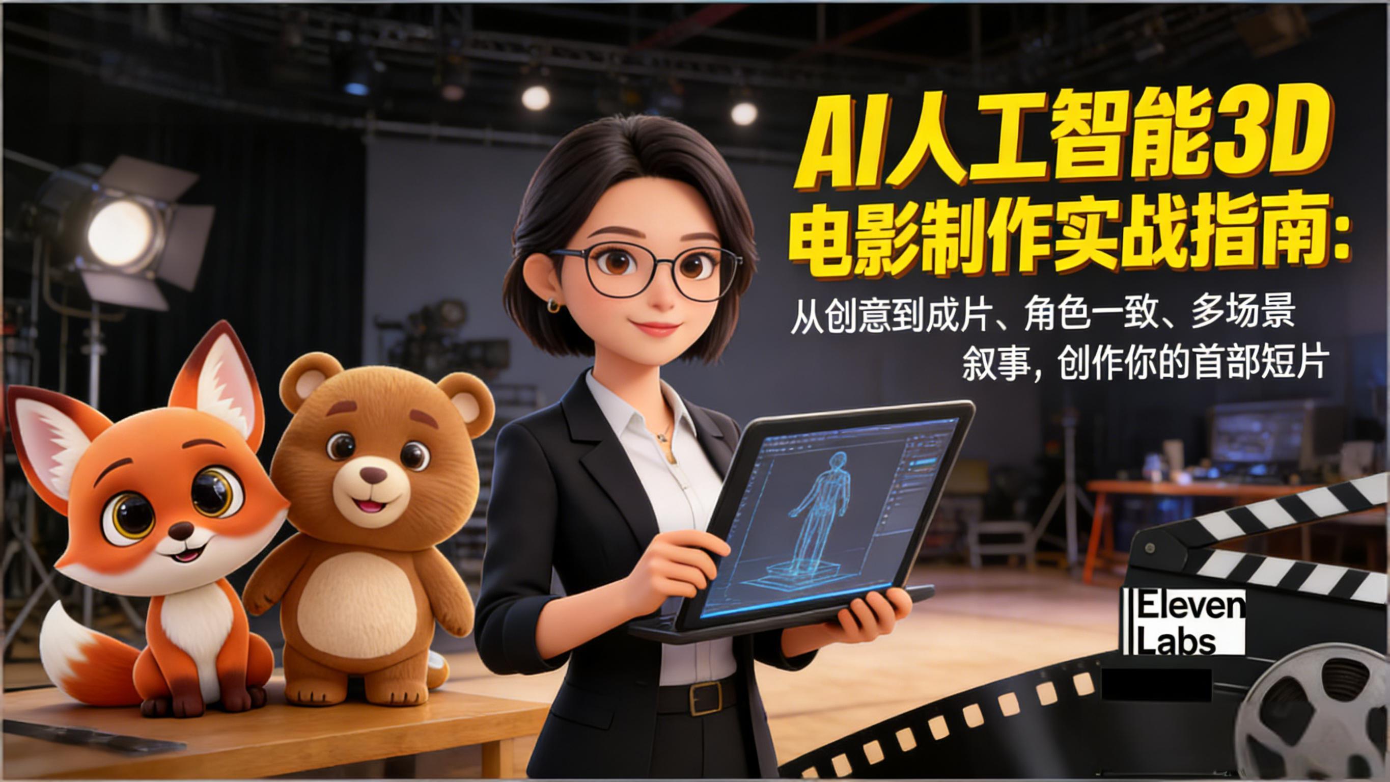AI人工智能3D电影制作实战指南:从创意到成片、角色一致、多场景叙事,创作你的首部短片-柒浠资源网