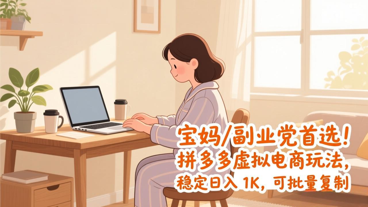 宝妈 / 副业党首选!拼多多虚拟电商玩法,稳定日入 1K,可批量复制-柒浠资源网