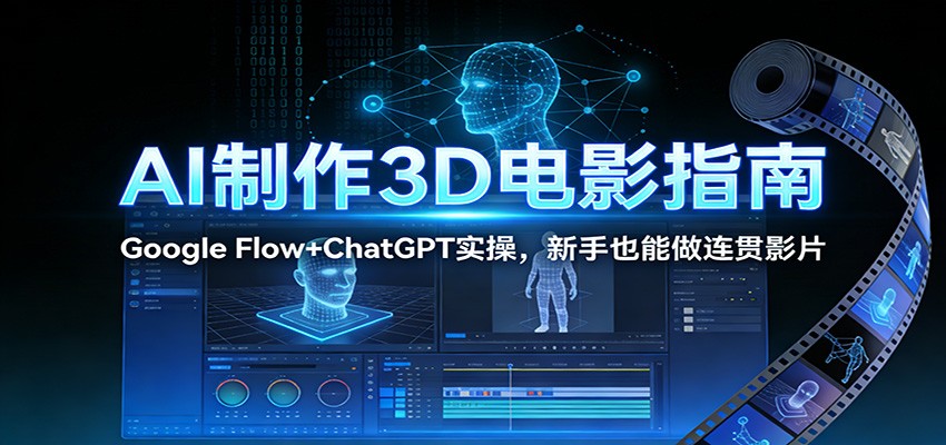 AI制作3D电影指南：Google Flow+ChatGPT实操，新手也能做连贯影片-柒浠资源网