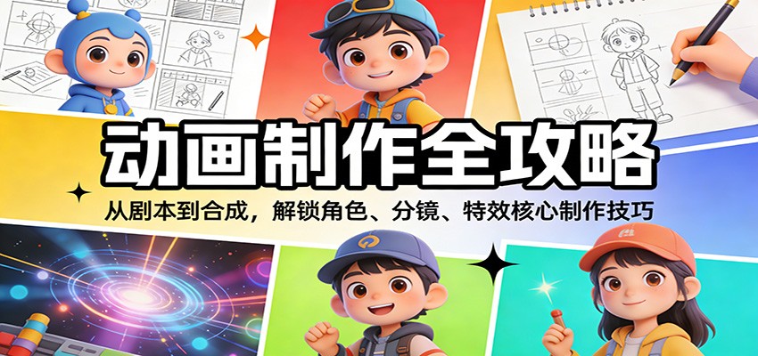 动画制作全攻略：从剧本到合成，解锁角色、分镜、特效核心制作技巧-柒浠资源网