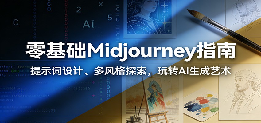 零基础Midjourney指南：提示词设计、多风格探索，玩转AI生成艺术-柒浠资源网
