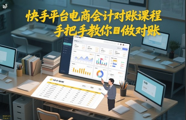 快手平台电商会计对账课程，手把手教你做对账-柒浠资源网