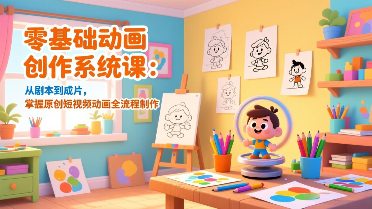 零基础动画创作系统课：从剧本到成片，掌握原创短视频动画全流程制作-柒浠资源网