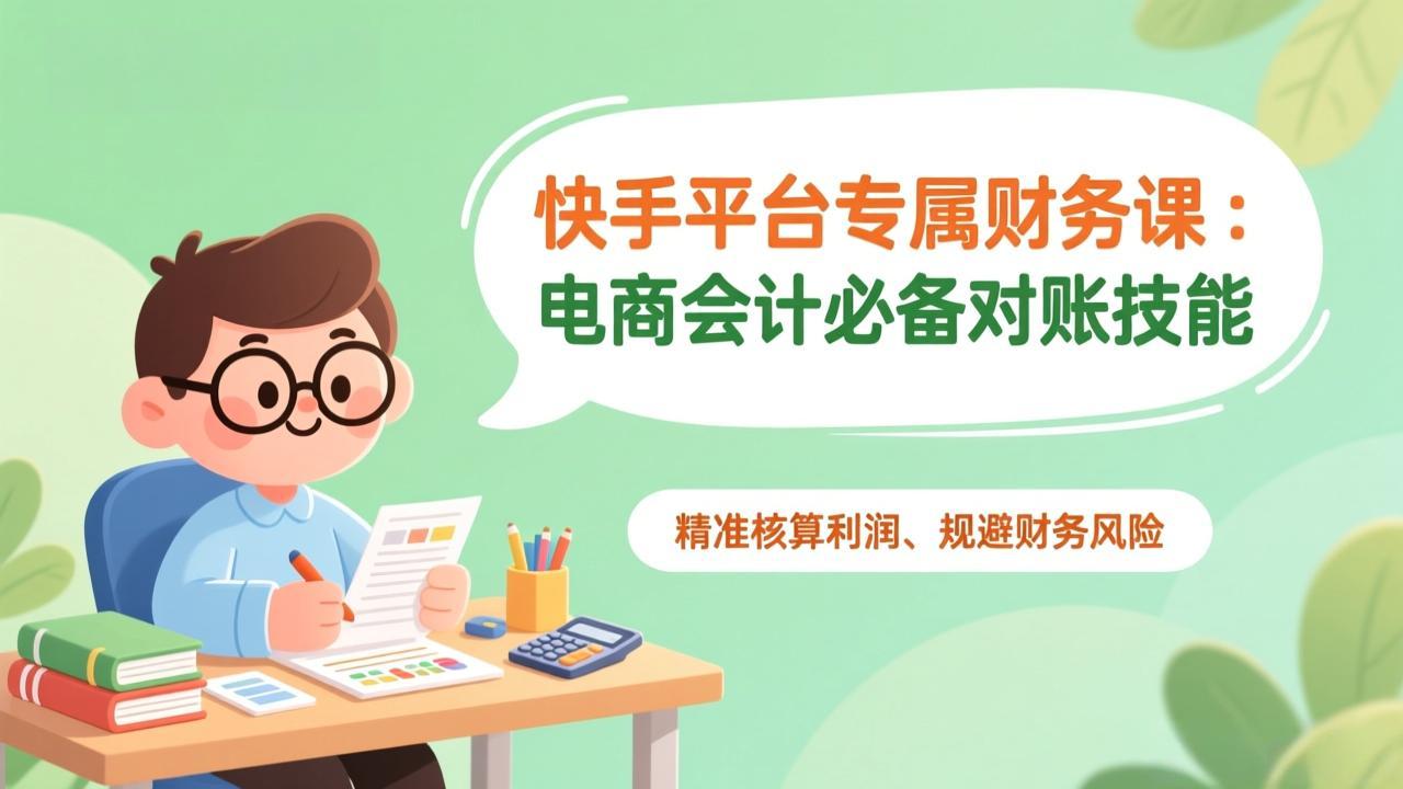快手平台专属财务课：电商会计必备对账技能，精准核算利润、规避财务风险-柒浠资源网