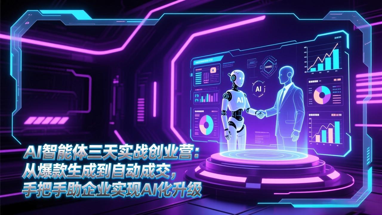 AI智能体三天实战创业营：从爆款生成到自动成交，手把手助企业实现AI化升级-柒浠资源网
