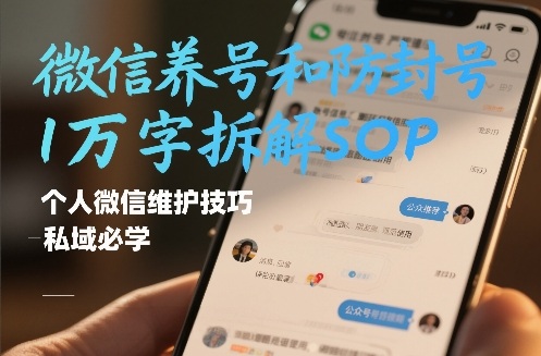 微信养号和防封号1万字拆解SOP，个人微信维护技巧，私域必学【文档】-柒浠资源网