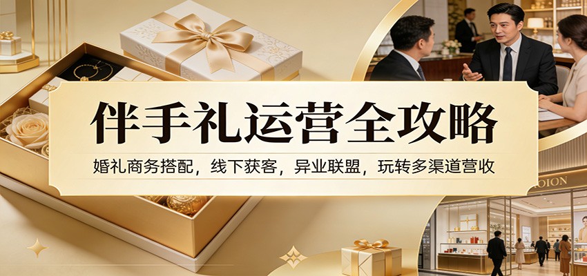 伴手礼运营全攻略：婚礼商务搭配，线下获客，异业联盟，玩转多渠道营收-柒浠资源网
