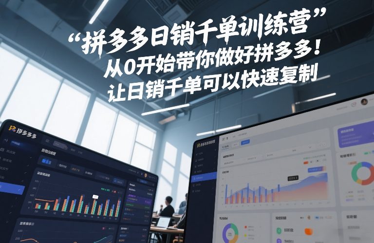 拼多多日销千单训练营，从0开始带你做好拼多多，让日销千单可以快速复制(更新26年1月)-柒浠资源网