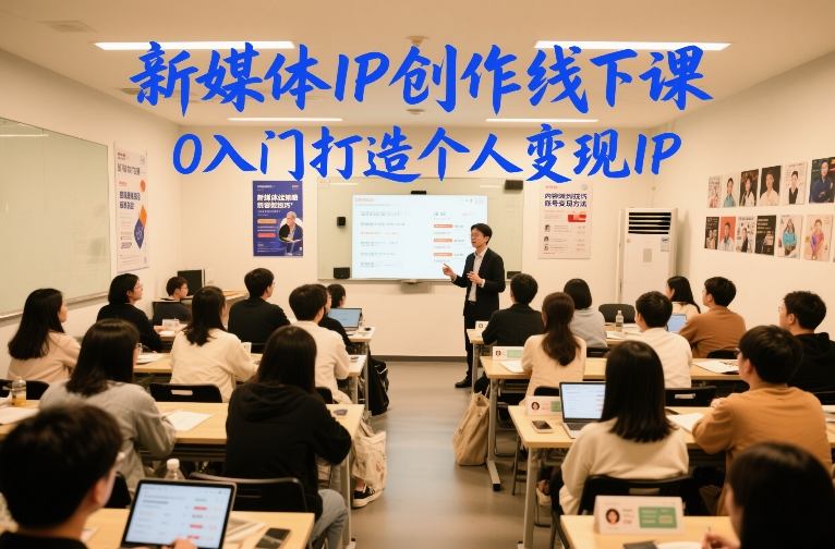 新媒体IP创作线下课，0入门打造个人变现IP-柒浠资源网
