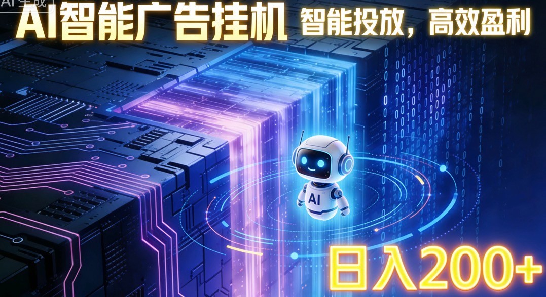 ai智能广告挂机项目，合规挂载广告即可赚取收益，单日收益可达400～500+-柒浠资源网