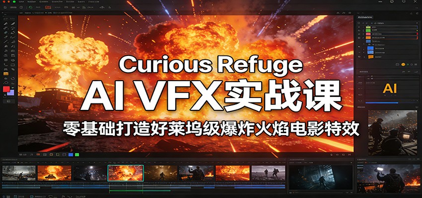 Curious Refuge AI VFX实战课，零基础打造好莱坞级爆炸火焰电影特效-柒浠资源网