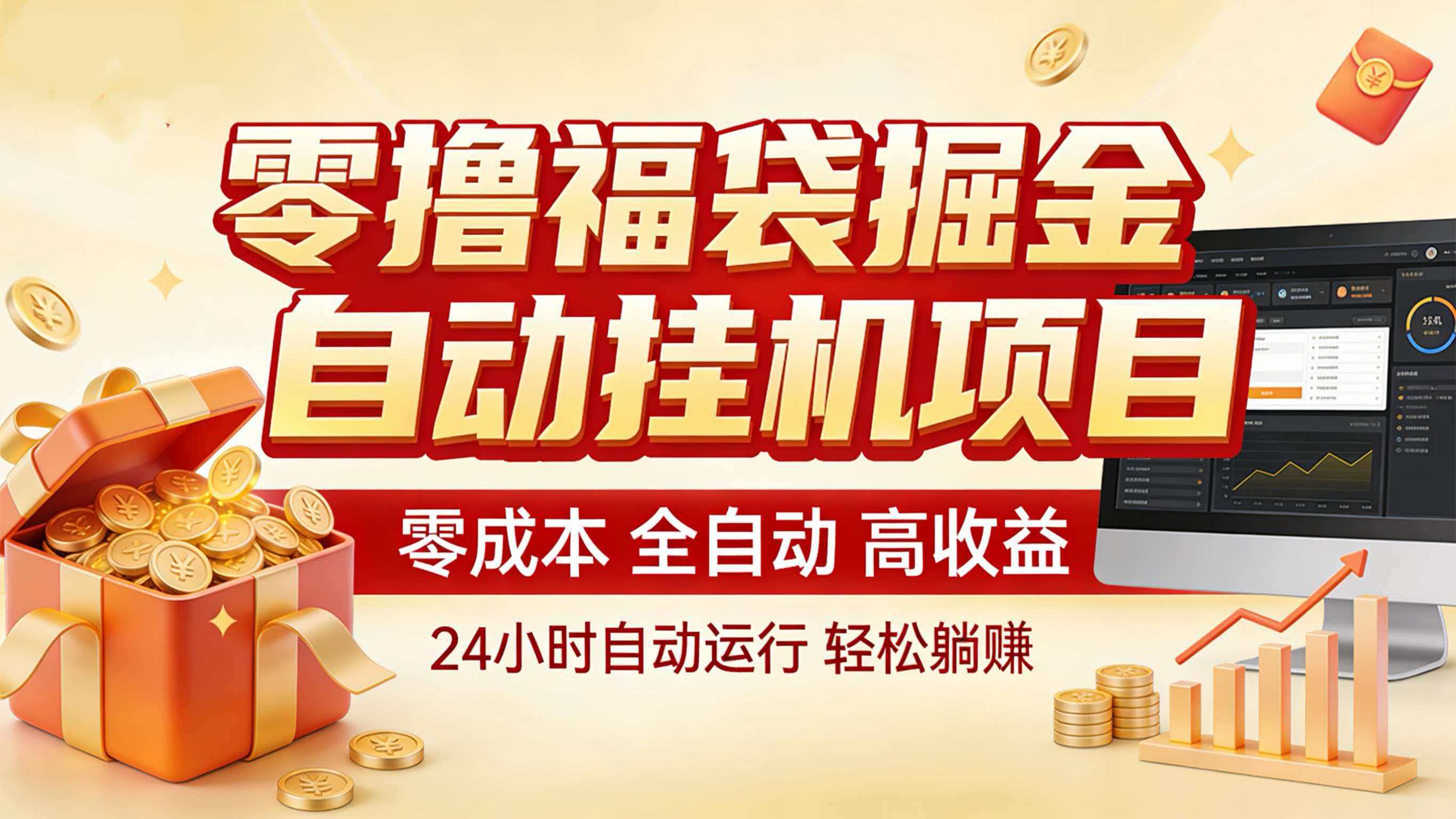 零撸福袋掘金！全自动挂机躺赚，新手也能上手-柒浠资源网