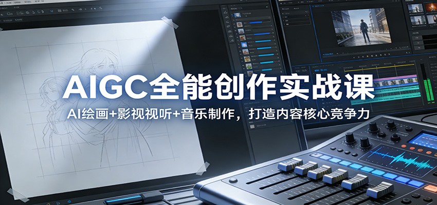 AIGC全能创作实战课：AI绘画+影视视听+音乐制作，打造内容核心竞争力-柒浠资源网
