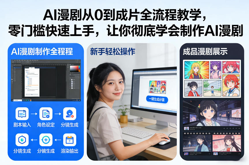 AI漫剧从0到成片全流程教学，零门槛快速上手，让你彻底学会制作AI漫剧【保姆级教程】-柒浠资源网