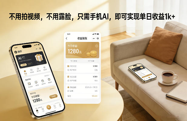 不用拍视频，不用露脸，只需手机AI，即可实现单日收益1k+【揭秘】-柒浠资源网
