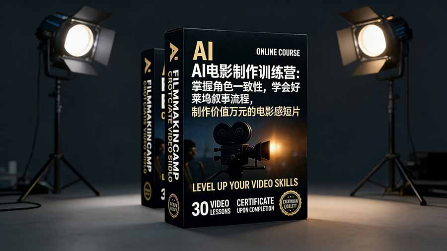AI电影制作训练营：掌握角色一致性，学会好莱坞叙事流程，制作价值万元的电影感短片-柒浠资源网