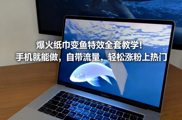 爆火纸巾变鱼特效全套教学！手机就能做，自带流量，轻松涨粉上热门-柒浠资源网